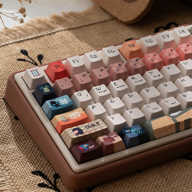 Venit Keys Magische Tierthema Tastenkappen in Multicolour mit MOA und Cherry Profil, Dye-Sublimation PBT Keycaps für mechanische Tastaturen wie GMK67 - Bild 1