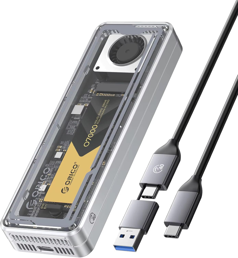 ORICO USB4 M.2 NVMe SSD Gehäuse mit 40Gbps Übertragungsrate und Kühlventilator, kompatibel mit Thunderbolt 4/3 und M.2 SSDs der Formate 2230, 2242, 2260, 2280 (M Key) - Bild 8
