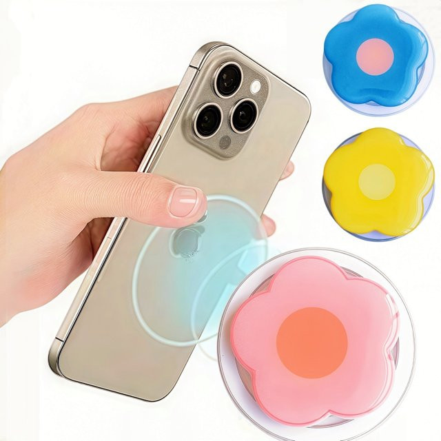 Magnetischer Blumen-Telefonhalter im koreanischen Design für MagSafe, kompatibel mit iPhone 17, 16, 15, 14, 13, 12 Pro Max, Farbe: Pink/Mehrfarbig - Bild 1