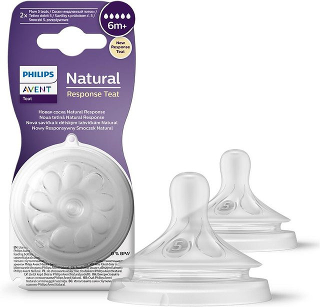 Philips Avent Natursauger SCY965/02 mit breiter brustförmiger Silikonaufsatz, BPA-frei, transparent - Bild 1