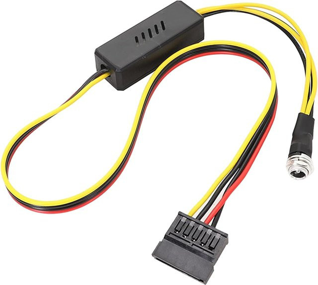 T.F.SKYWINDINTL SATA IDE DC 5,5x2,5 Stecker Netzteil Kabel für 12V 5A 5V Wandler, Schwarz - Bild 1