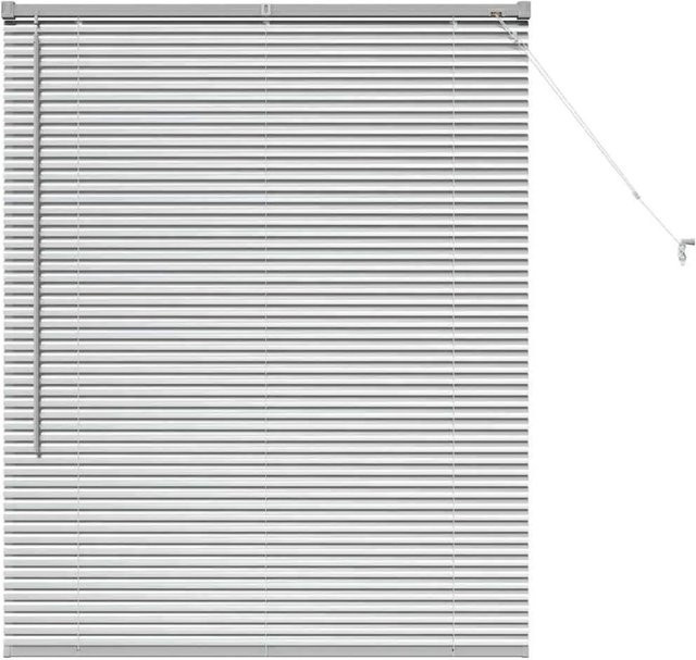 vidaXL Balkenjalousien mit Vorhängen aus Aluminium in Silber, B: 130 cm, H: 100 cm - Bild 1