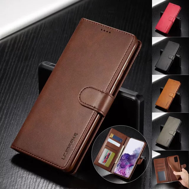 Business Ledertasche Wallet Card Holder Cover für Samsung Galaxy S26 Ultra S24 S23 FE S22 S21 S20 S10 S9 Plus Note 20 10 Plus Flip in Schwarz - Bild 1