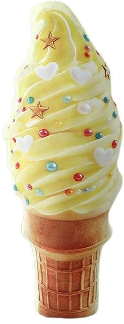 Yiran toy Eiswaffel Plüschkissen mit Grafikprint in Gelb als dekoratives Stofftier-Kissen für Sofa und Haus - Bild 1