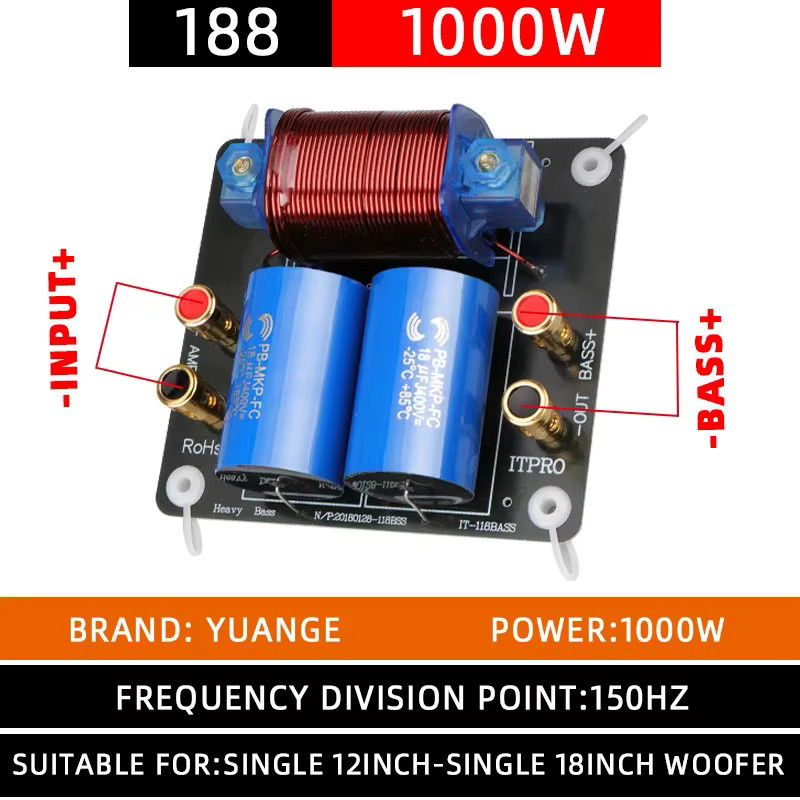 WMAT DIY Subwoofer-Frequenzweiche für 12, 15 oder 18 Zoll Tieftöner zur High-Fidelity Bühnen-Audio-Modifikation - Bild 2