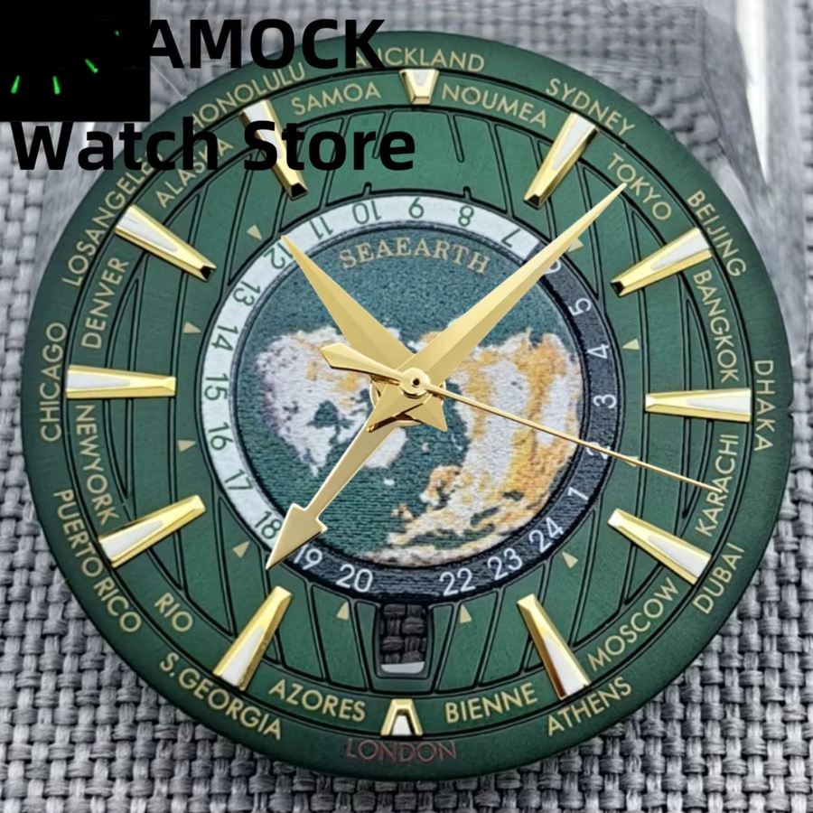 GRAMOCK Uhrenzubehör, Universal Time, 33,5 mm, NH34 Uhrwerk, Unisex - Bild 3