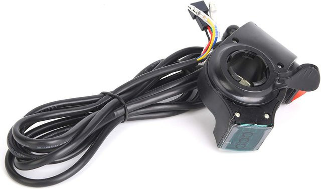 Digitales LCD-Display mit Daumengas und Spannungsschalter für dein E-Bike in Schwarz - Bild 1