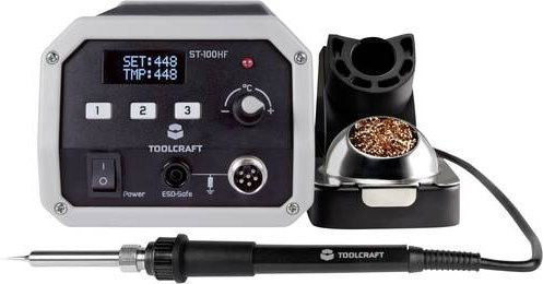 TOOLCRAFT ST-100 HF Digitale Hochfrequenz-Lötstation 100W mit Lötspitze in Schwarz und Weiß - Bild 1
