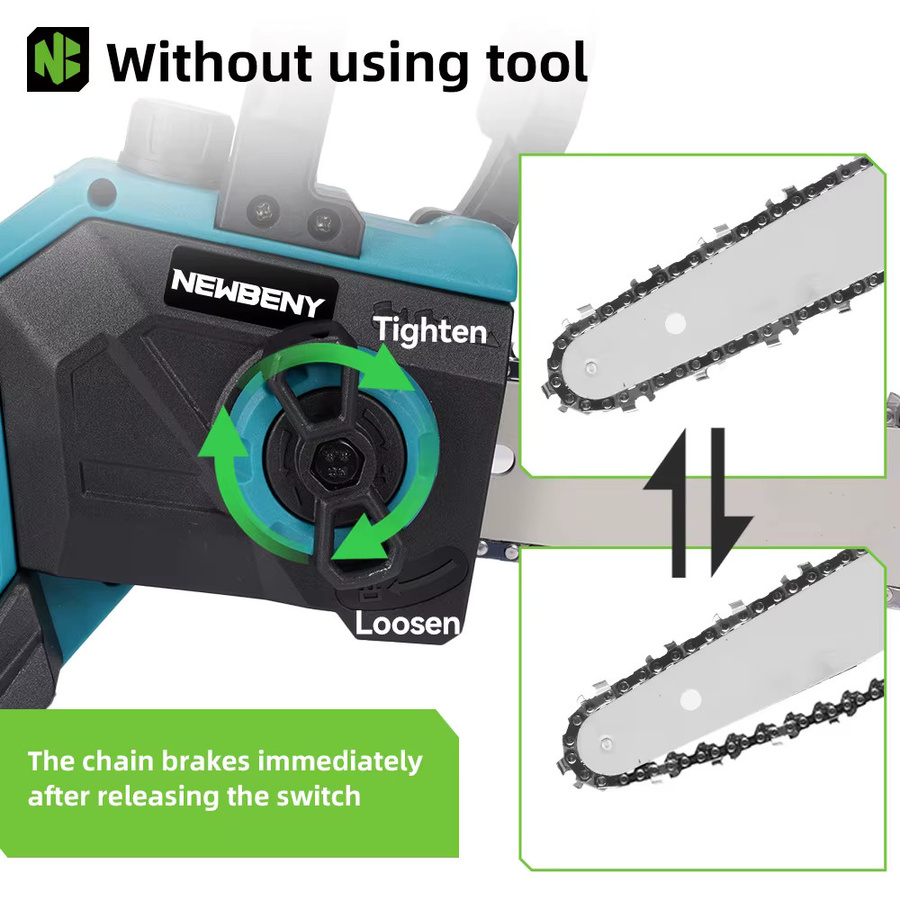 NEWBENY 12-Zoll bürstenlose kabellose elektrische Kettensäge mit Digitalanzeige für Makita-Akkus - Bild 3