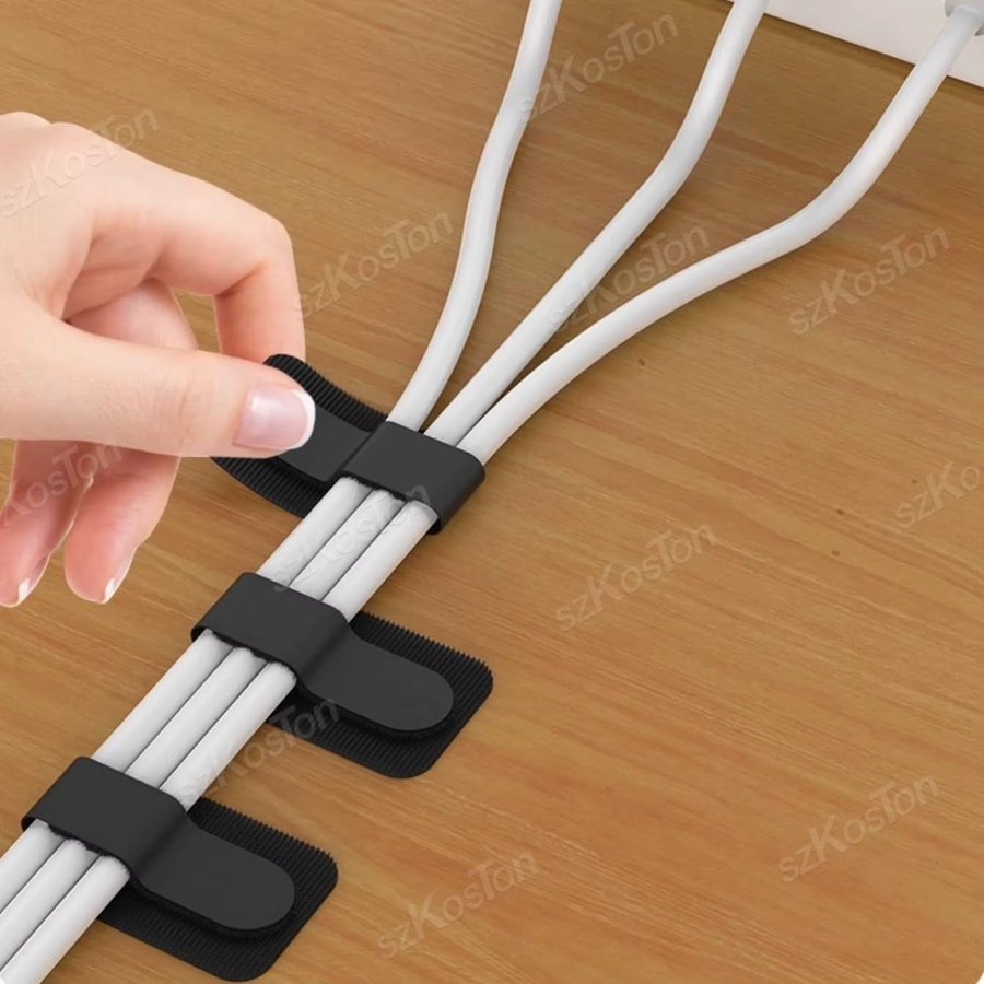 SZKOSTON Kabelmanagement Set mit selbstklebenden Klettverschluss-Kabelbindern in Schwarz - Bild 3