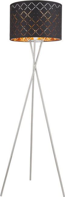 Globo Stehleuchte CLARKE Tripod modern in Nickel matt mit E27 Fassung - Bild 1