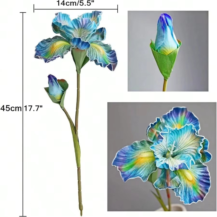 Uflower Künstliche Irisblumen mit Knospe in Mehrfarben, 45 cm Höhe - Bild 2