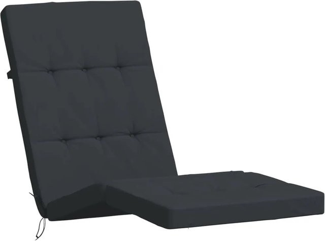 vidaXL Liegestuhl-Auflagen 2er-Set aus wasserabweisendem Oxford-Gewebe in Schwarz - Bild 1