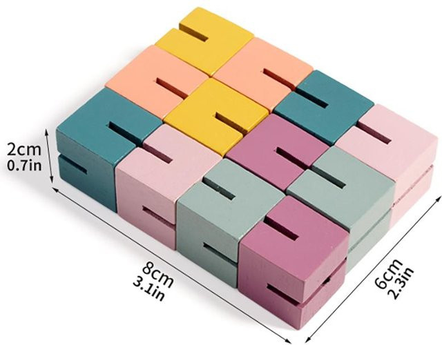 3 sprouts 3D Holz Soma Würfel Spielzeug, Montessori Puzzlespiele, ab 3 Jahre - Bild 1