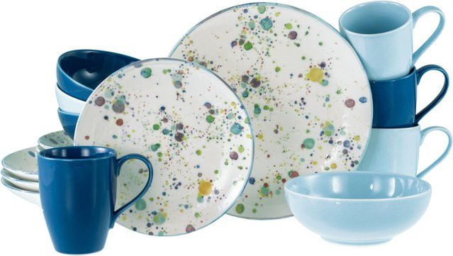 CreaTable Candy Drops Mix Kombiservice 16-teilig aus Keramik in Mehrfarbig - Bild 1