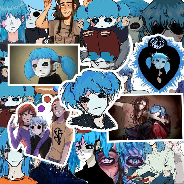 MOLLK Sally Face Aufkleber, Ästhetik Anime, Wasserdicht - Bild 1