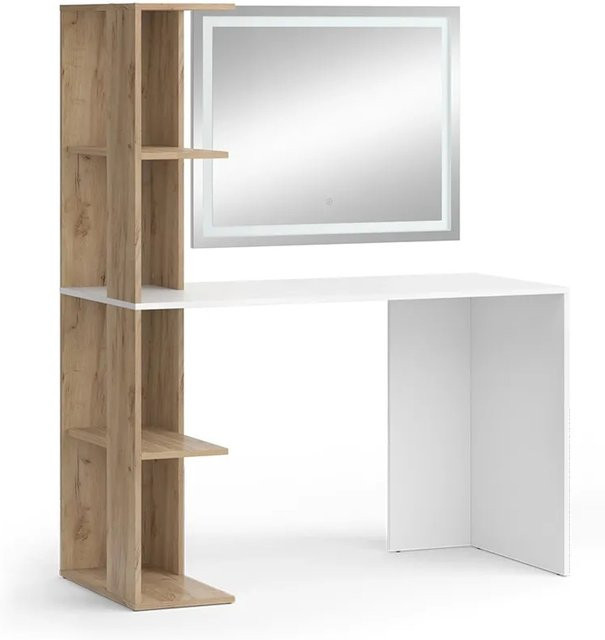 Vicco Schminktisch Tower Weiß mit LED-Spiegel, B: 122 cm, T: 55 cm, H: 245,9 cm - Bild 2