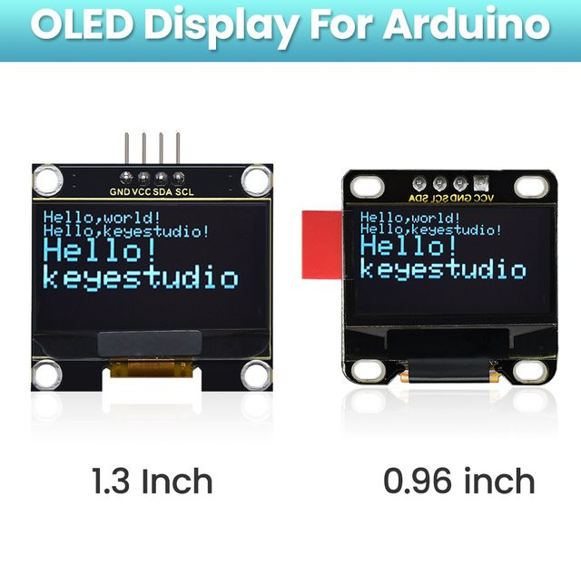 Keyestudio OLED-Modul LCD-Display 128 x 64 mit IIC-Anschluss und Baseboard für Arduino, Schwarz - Bild 1