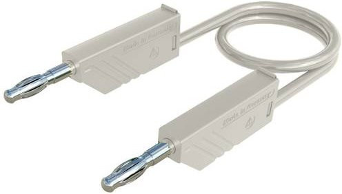Hirschmann Test & Measurement MLN 100/2,5 WS Messleitung mit 4mm Lamellenstecker in Weiß, Länge: 1,00 m - Bild 1