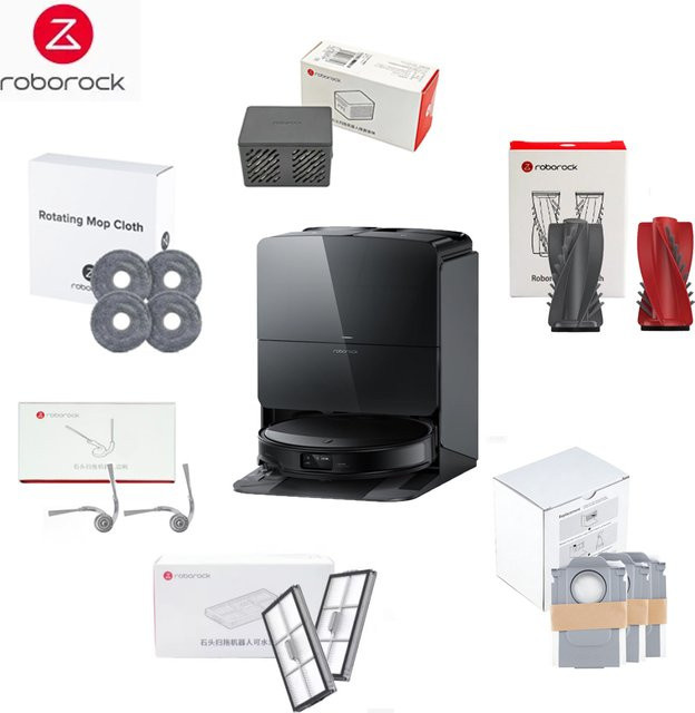 Roborock Saros 10R Zubehör Set mit Hauptbürste, Seitenbürste, Staubbeuteln und Wischmopps für S9 MaxV Slim Staubsauger - Bild 1