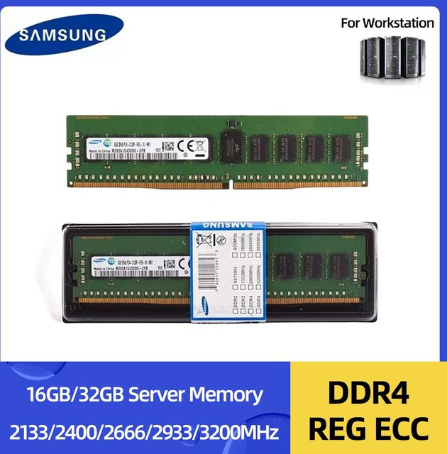 Samsung DDR4 Server-RAM REG ECC Speicher in Grün für X99 Systeme - Bild 1