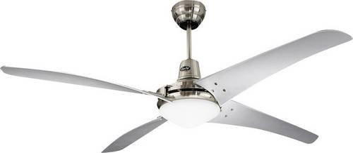CasaFan Mirage Deckenventilator mit Beleuchtung und Fernbedienung, Chrom gebürstet, Durchmesser: 142 cm, Höhe: 39,5 cm - Bild 1