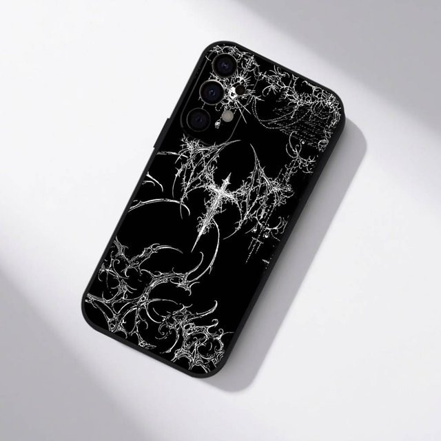 Gotische Coquette Cybersigilismus Handyhülle für Samsung Galaxy S25 S24 S23 S22 S21 S20 Ultra Plus FE Lite 5G in Schwarz - Bild 1