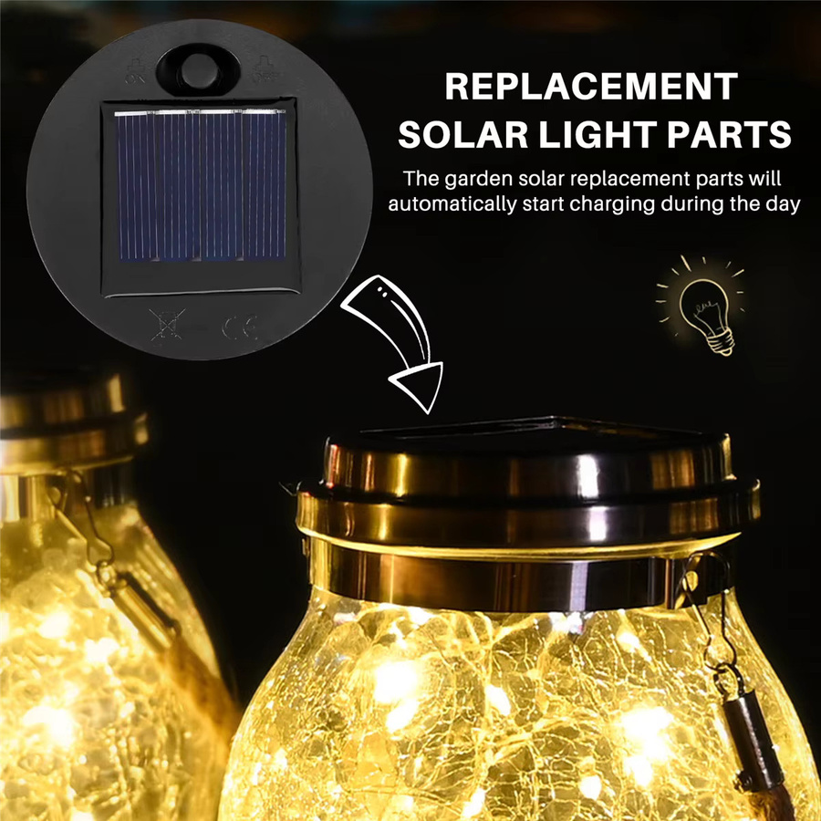 FUFU 5er-Pack Ersatz-Solarlichtteile mit warmweißer LED, wasserdicht, Schwarz - Bild 2