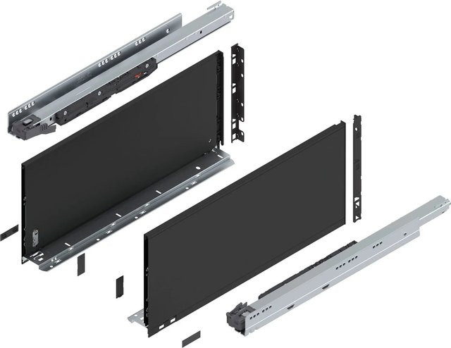 Blum Legrabox Pure Set mit Blumotion Soft-Close, Nennlänge: 550 mm, Tragkraft: 70 kg, Farbe: Carbonschwarz matt - Bild 1