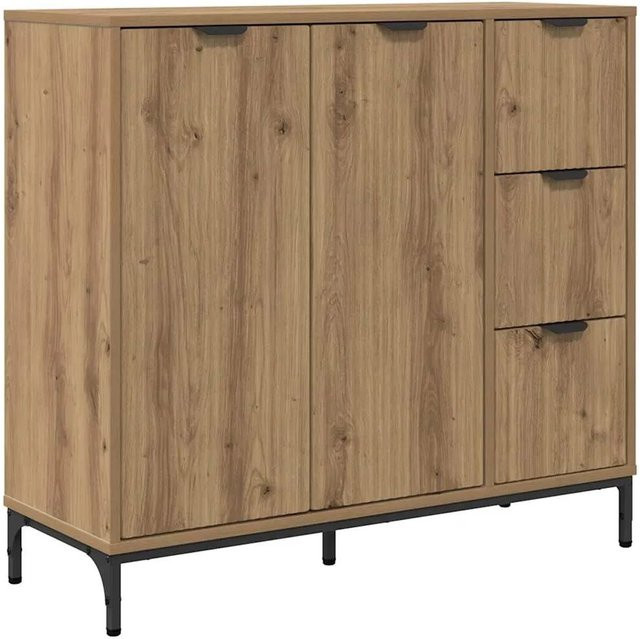 vidaXL Sideboard Artisan-Eiche in Braun aus Holzwerkstoff, B/T/H: 89,5 x 33 x 82 cm - Bild 1