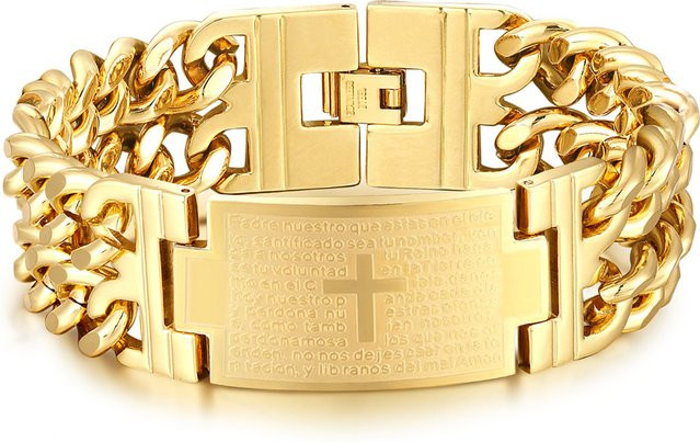 Armband Edelstahl, Gold, Herren - Bild 1