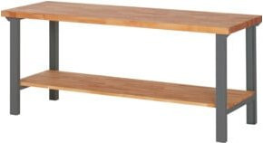 STIER Werktisch Premium mit Ablageboden aus Holz und Stahl, Farbe: Braun, B/T/H: 200 x 70 x 84 cm - Bild 1