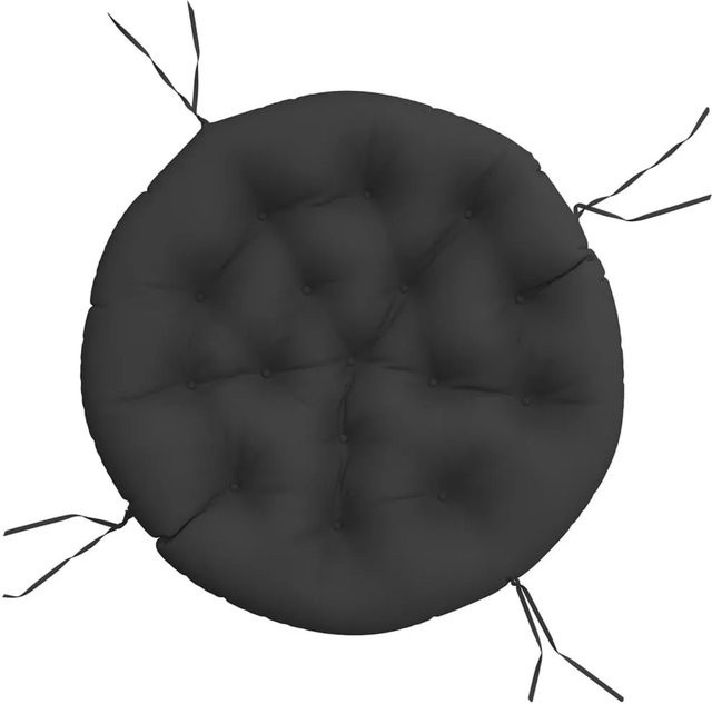 vidaXL Rundes Kissen Schwarz aus Oxford-Gewebe Durchmesser: 100 cm, Höhe: 11 cm - Bild 1