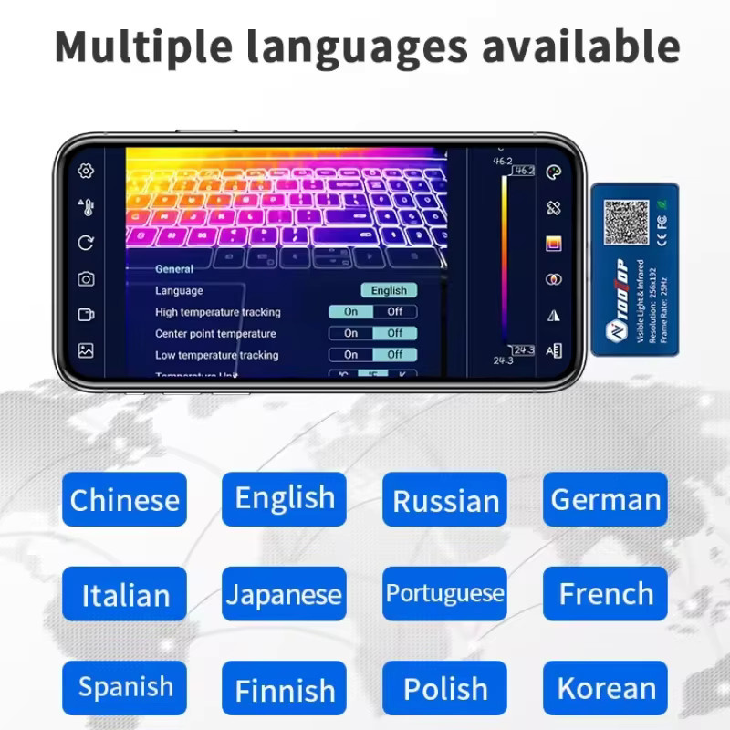 TOOLTOP T7Pro Infrarot- und sichtbare Wärmebildkamera mit 256 x 192 Auflösung und 25 Hz für Android-Geräte - Bild 2