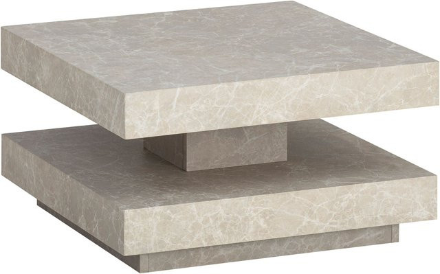 Moderner Couchtisch in Sand und Beige mit quadratischer Form, B/H/T: 60 x 34 x 60 cm - Bild 1