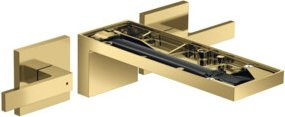 Hansgrohe Axor MyEdition 3-Loch-Waschtischarmatur Fertigset in Gold mit Pop-up-Abfluss - Bild 1