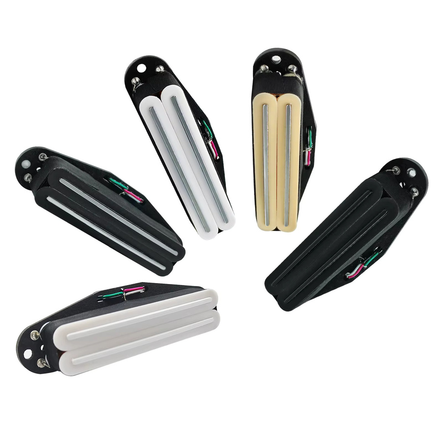 Phrilam Pro ST Alnico5 Dual Single Coil Mini Humbucker Pickup für E-Gitarren in Schwarz - Bild 5