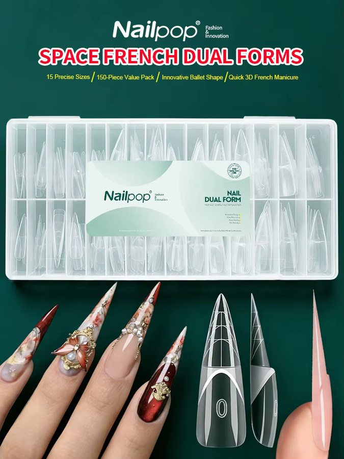 Nailpop Nagel Dual-Formen Stiletto-Form, 150 Stück, Wiederverwendbar - Bild 6