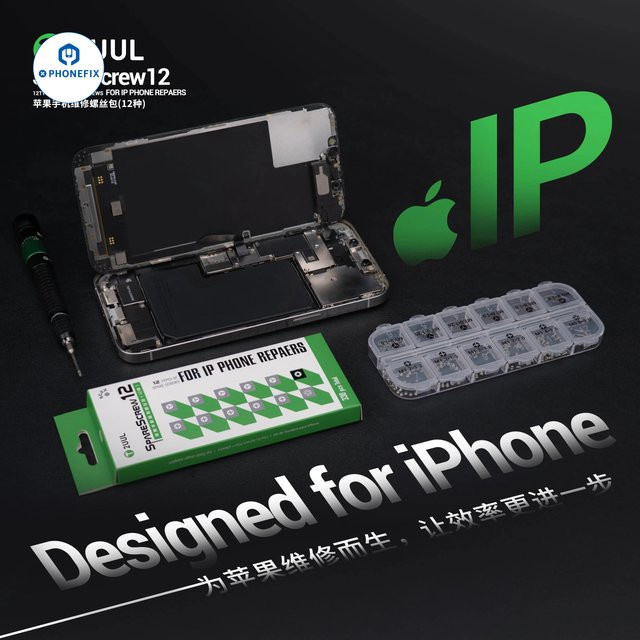2UUL Mini-Schraubenset mit 330 Teilen in Silber für iPhone 11 bis 17 inklusive Kreuzschlitz, Y- und Pentalobe-Ersatzschrauben - Bild 1