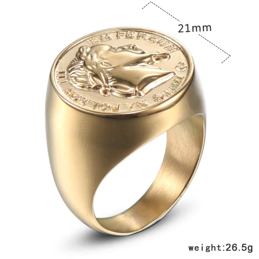 CXQNEWA Ring Edelstahl, Gold, Herren - Bild 2