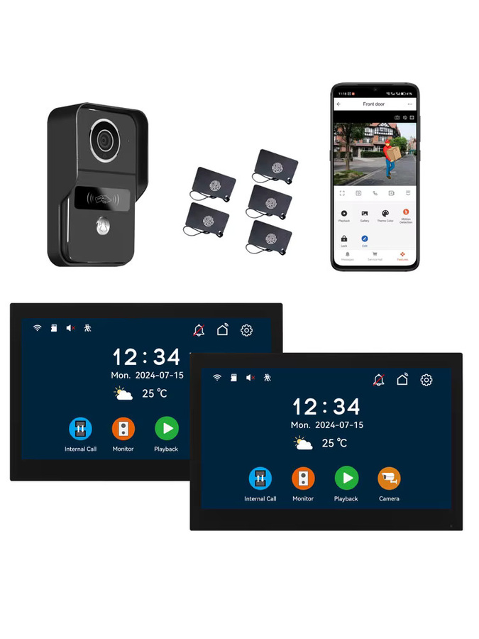 Tuya 2er-Set 1080P 5G WLAN Touch-Monitore für Apartment-Systeme und Heimsicherheit in Schwarz mit NFC-Entsperrung und App-Steuerung - Bild 6