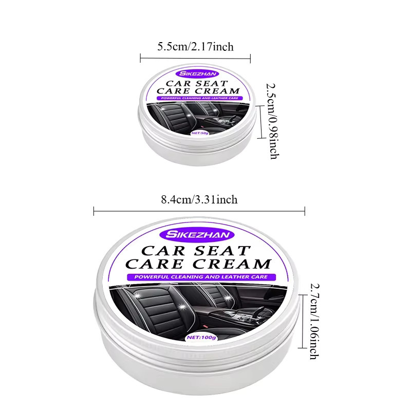 SIKEZHAN Autositzpflegecreme zur Reinigung und Lederpflege für Innenräume, Sofas und Schuhe, Silber, 100g - Bild 6