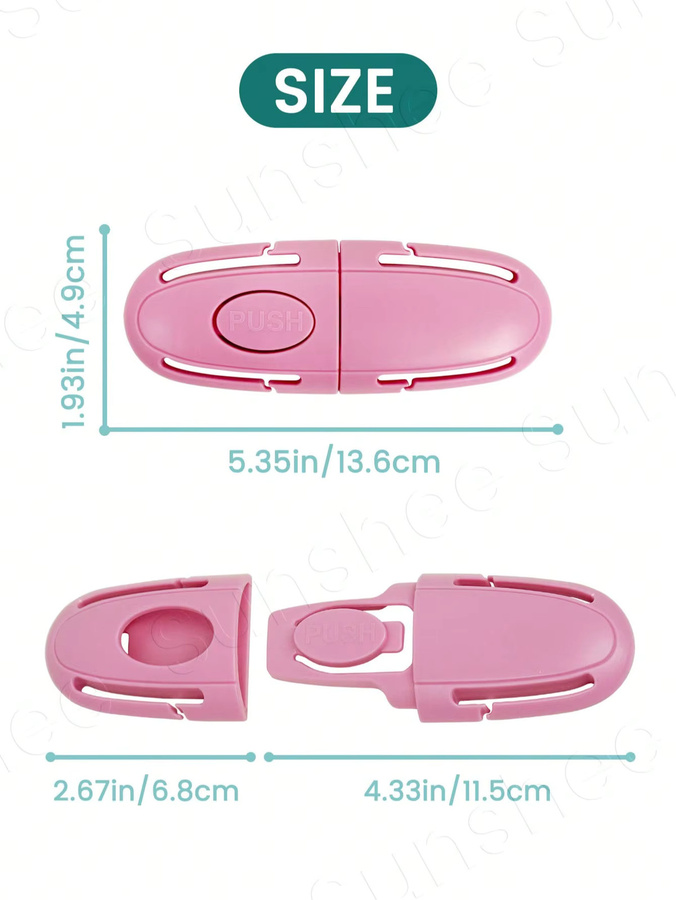 Universal Sitz Brustgurt Clip in Pink als Anti-Escape Sicherheits-Sitzschnalle für Baby und Kinder sowie verstellbarer Schutz für Kinderwagen - Bild 5