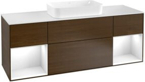 V&B Waschtischunterschrank Finion mit Wandbeleuchtung, Weiß lackiert, Breite: 160 cm - Bild 1