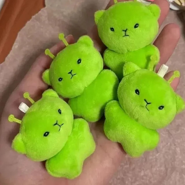 DUODUOBAO Mini Grüner Alien-Katzen-Plüsch-Schlüsselanhänger, Unisex - Bild 1