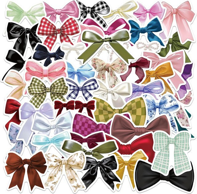 Rspctou Cartoon-Schleifen-Aufkleber, multicolor, 10-teiliges Set - Bild 1