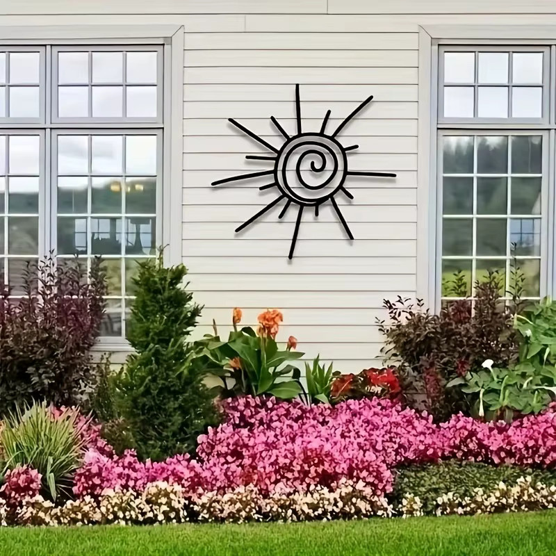 DDPNKL Bohemian Metall-Wandkunst Sonne in Schwarz, dekoratives geometrisches Design für dein Zuhause und den Garten - Bild 4