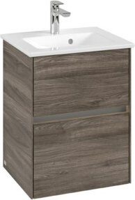 V&B Waschtischunterschrank Collaro mit Waschtisch und LED-Beleuchtung, Farbe: Ocker, B/T/H: 120 x 61 x 40,4 cm - Bild 1