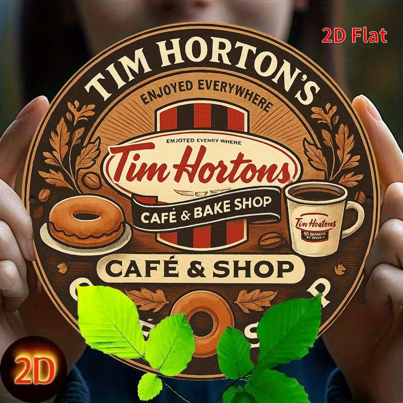 Rundes Metallschild Tim Hortons Cafe & Bakery Shop von Potdemiel in Multicolour, Durchmesser: 20 cm - Bild 4