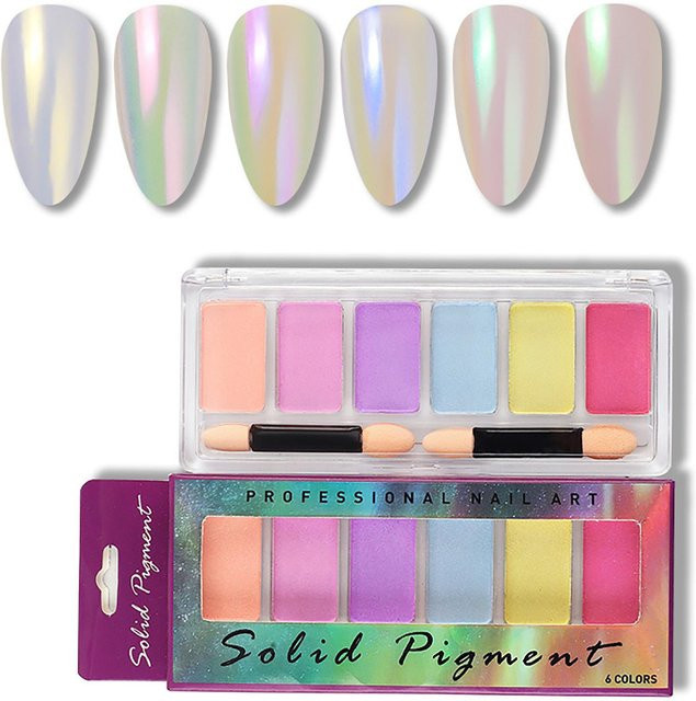 Koogeelife Nagelpuder Spiegelglitzer, White, 6 Farben - Bild 1